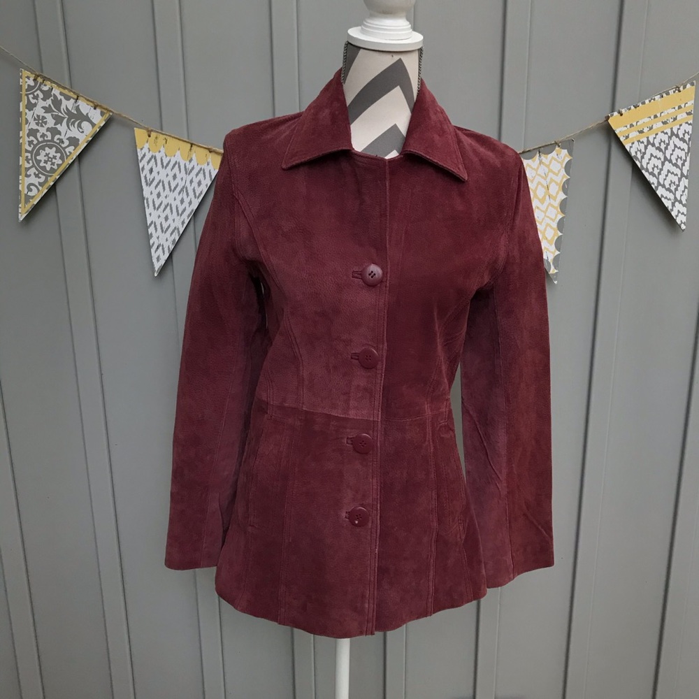 Gasoline Suede Leather Jacket Vintage Burgundy Size Small New With Tags